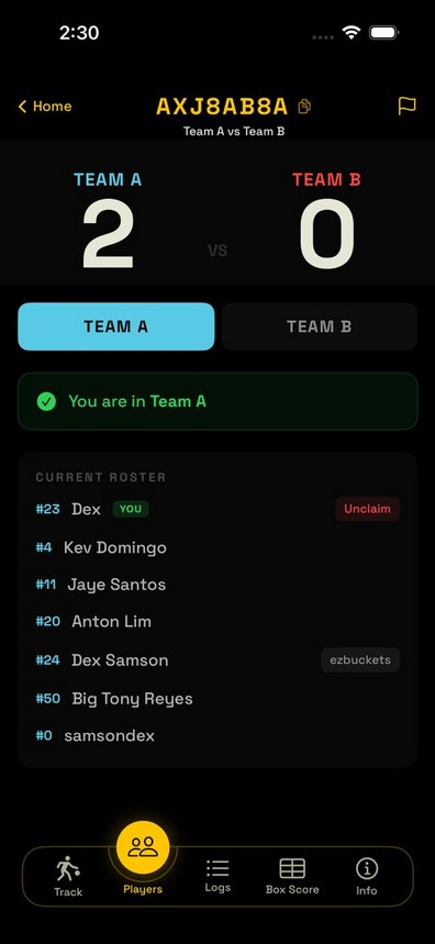 My Game Log on the profile