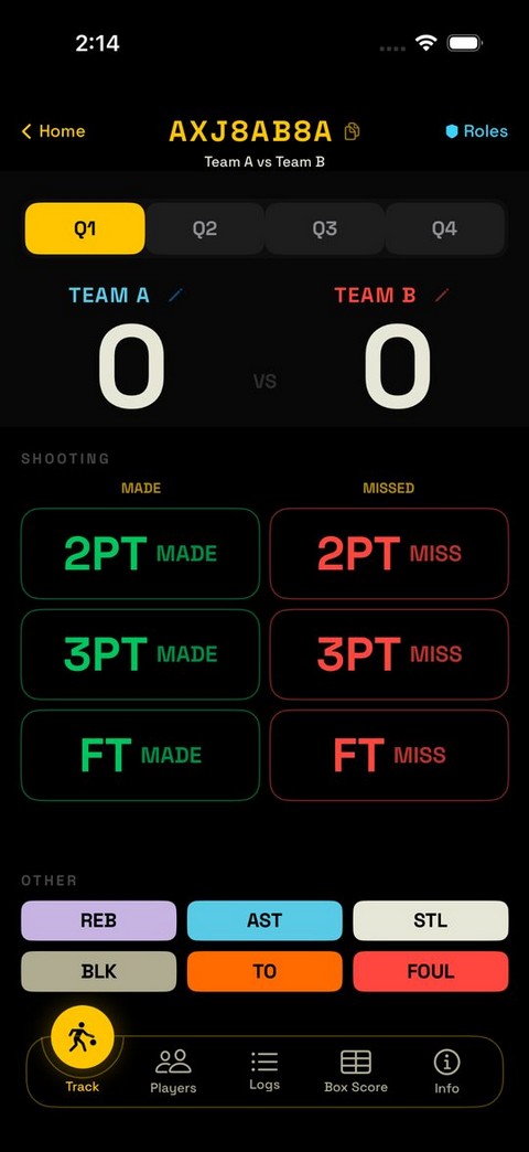 Game code shown after creation