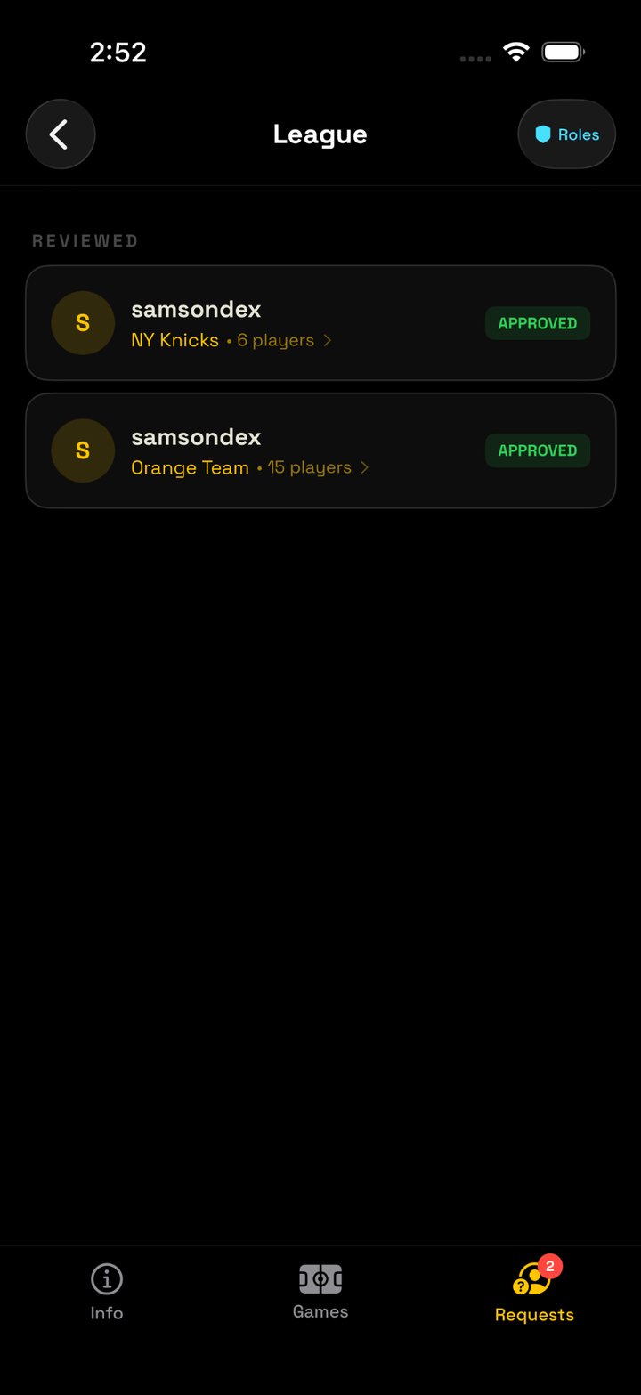 Approved requests move to the reviewed section
