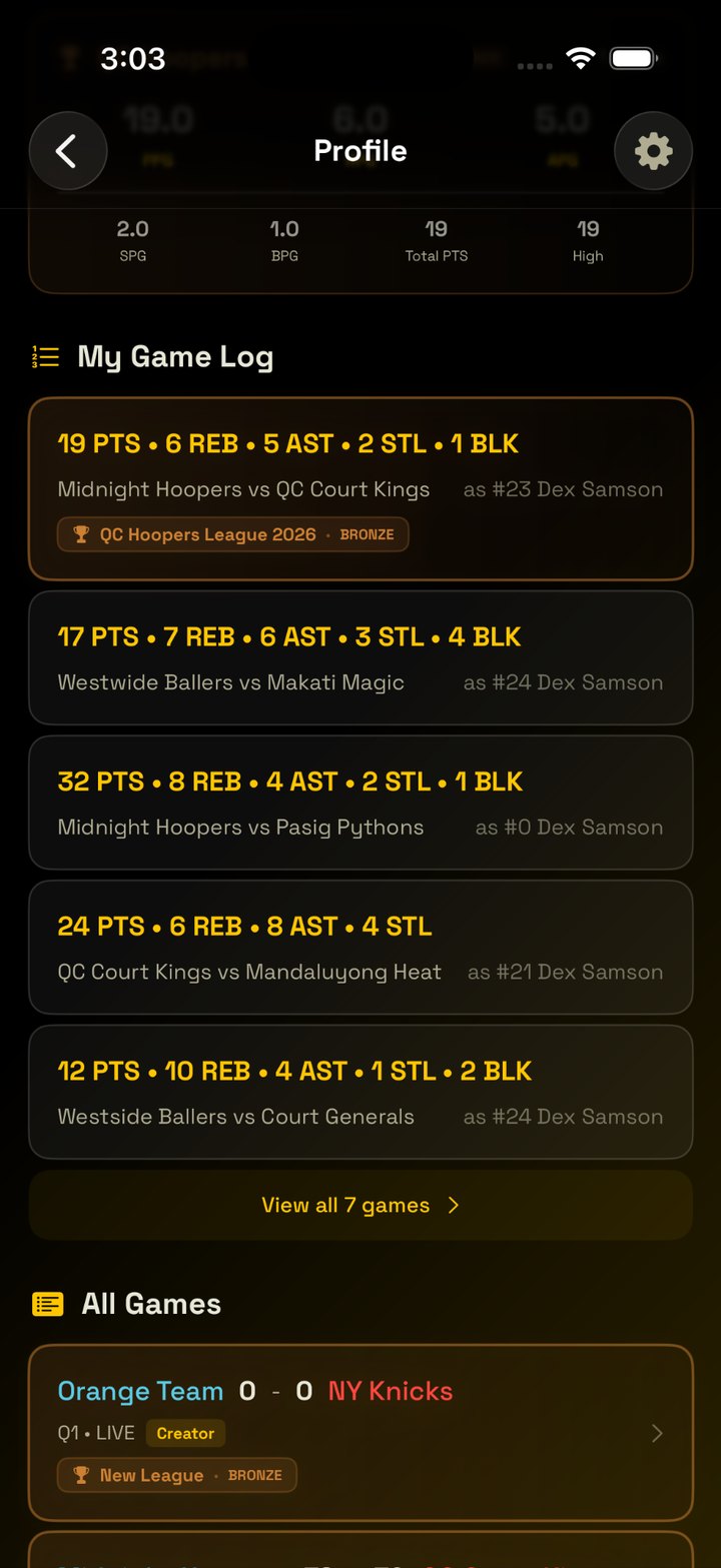 My Game Log showing league games with the Bronze label
