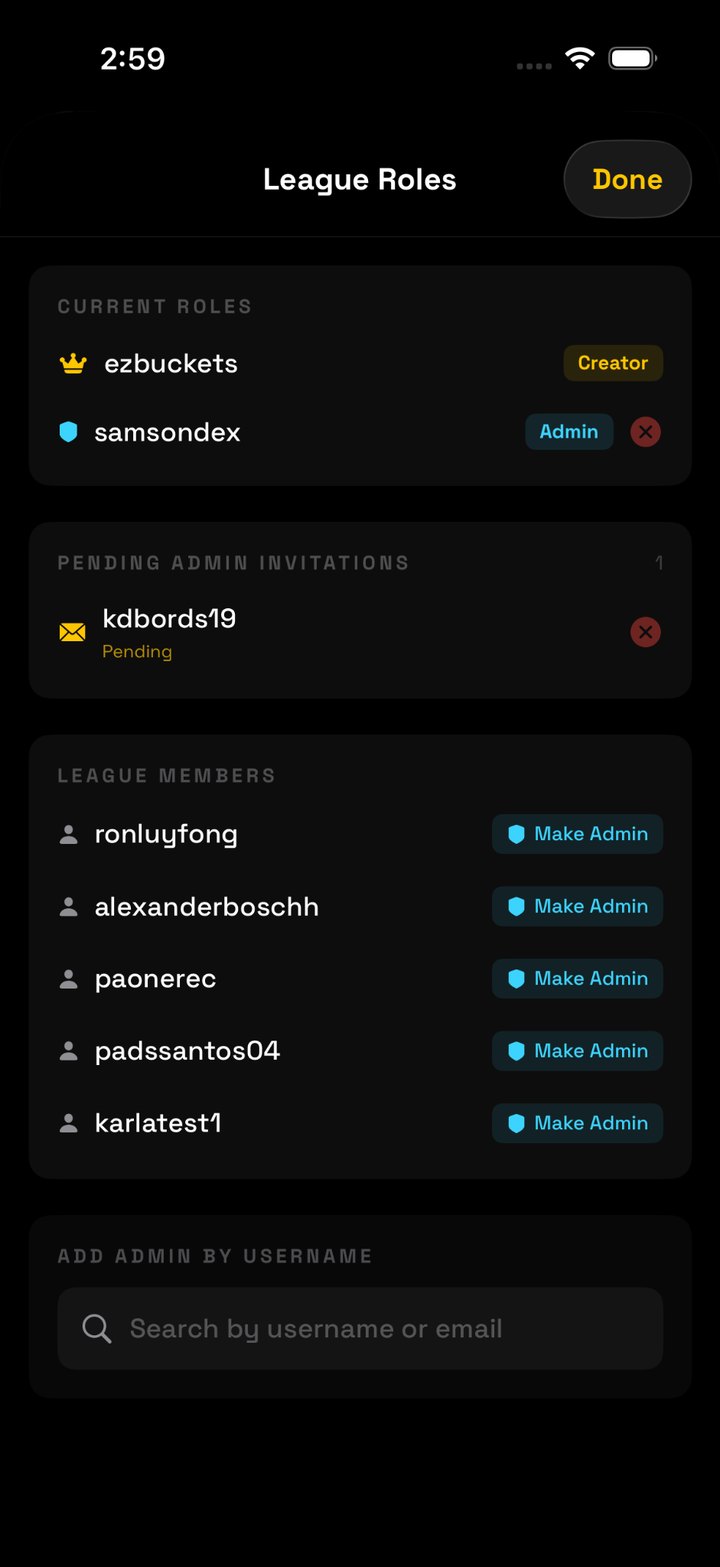 Accepted admins appear under Current Roles