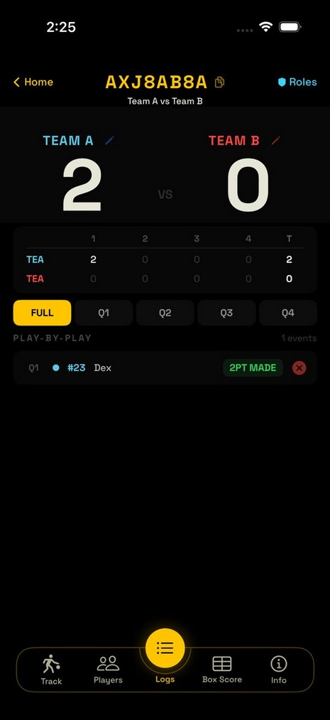 Logs tab updating